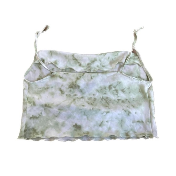 ⭐️URBAN OUTFITTERS - OUT FROM UNDER SILK MARBLE COW NECK CROPPED TANK TOP - Picture 2 of 3